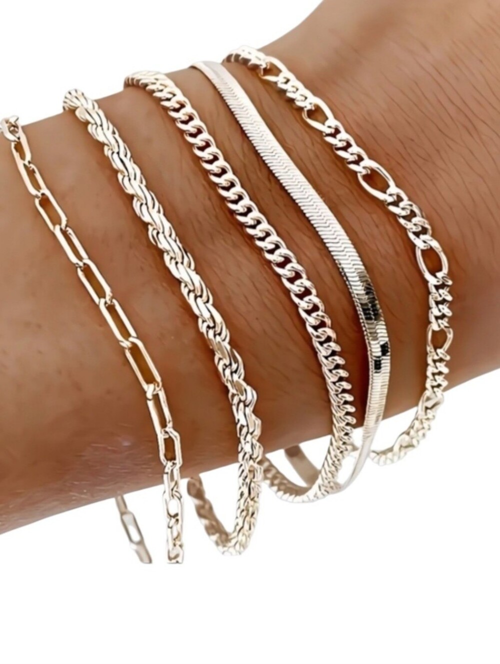NEW 5-Pc Silver Bracelet Set